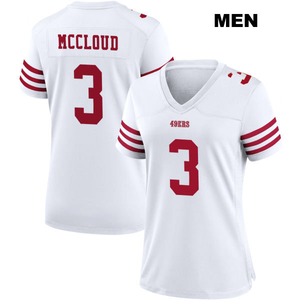 Ray-Ray McCloud San Francisco 49ers Mens Home Number 3 Stitched White Football Jersey