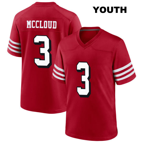 Ray-Ray McCloud Alternate San Francisco 49ers Stitched Youth Number 3 Scarlet Football Jersey