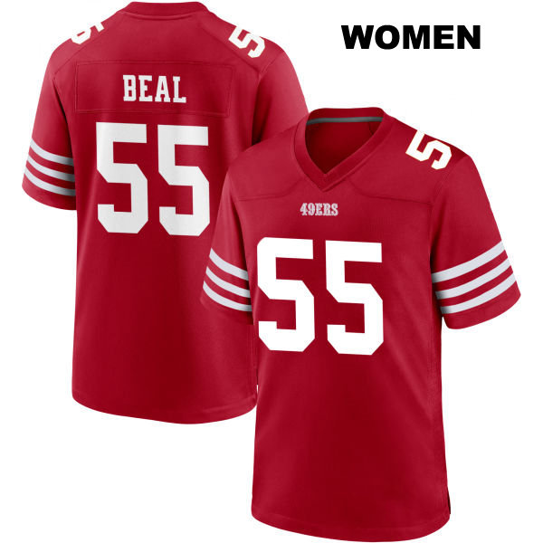 Stitched Robert Beal Jr. San Francisco 49ers Womens Number 55 Home Red Football Jersey