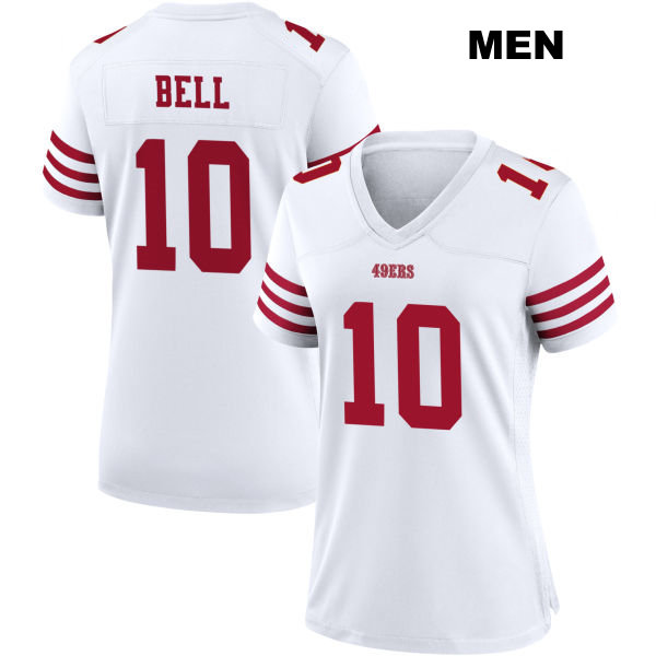 Stitched Ronnie Bell San Francisco 49ers Mens Number 10 Home White Football Jersey