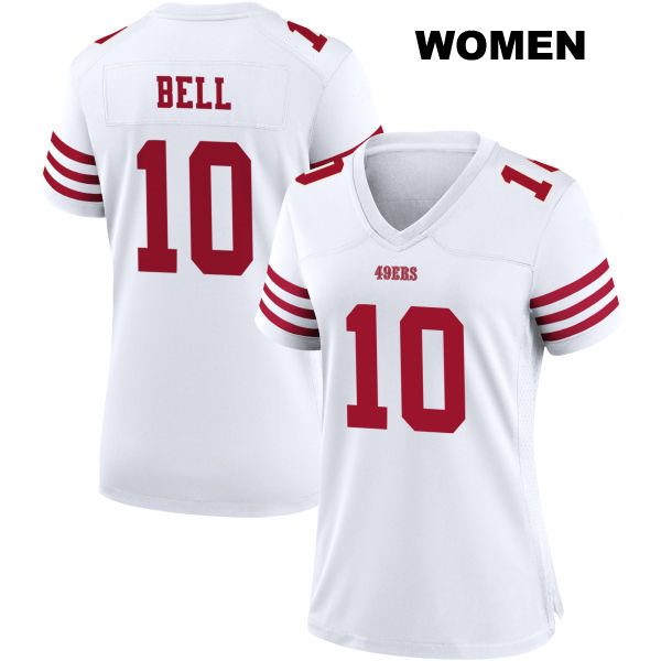 Ronnie Bell San Francisco 49ers Womens Home Stitched Number 10 White Football Jersey