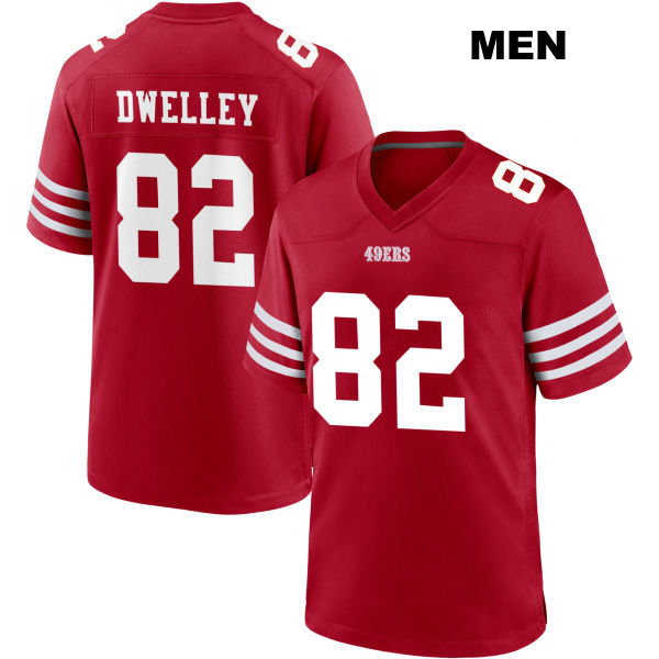 Ross Dwelley San Francisco 49ers Mens Stitched Number 82 Home Red Football Jersey