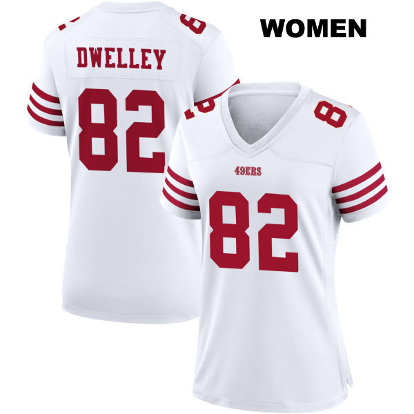 Ross Dwelley San Francisco 49ers Womens Stitched Number 82 Home White Football Jersey