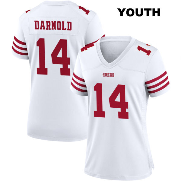 Stitched Sam Darnold San Francisco 49ers Youth Number 14 Home White Football Jersey