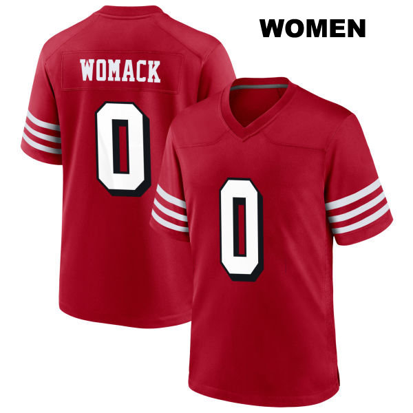 Samuel Womack San Francisco 49ers Alternate Womens Number 0 Stitched Scarlet Football Jersey