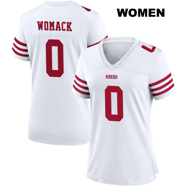 Stitched Samuel Womack Home San Francisco 49ers Womens Number 0 White Football Jersey