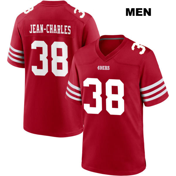 Stitched Shemar Jean-Charles San Francisco 49ers Mens Home Number 38 Red Football Jersey