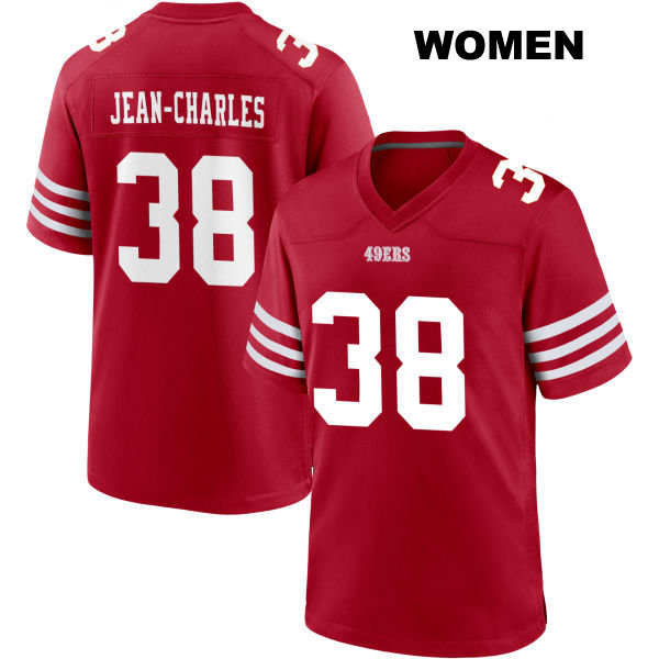 Shemar Jean-Charles Stitched San Francisco 49ers Womens Home Number 38 Red Football Jersey