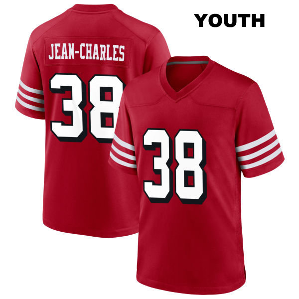 Shemar Jean-Charles Stitched San Francisco 49ers Alternate Youth Number 38 Scarlet Football Jersey