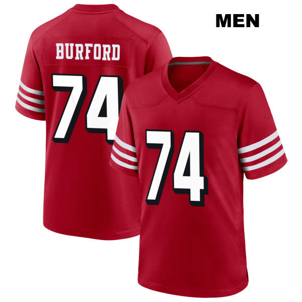 Spencer Burford San Francisco 49ers Mens Stitched Alternate Number 74 Scarlet Football Jersey