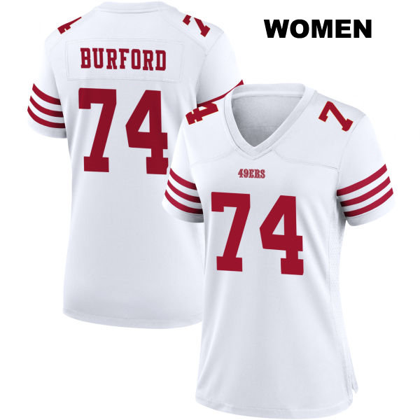 Home Spencer Burford San Francisco 49ers Stitched Womens Number 74 White Football Jersey