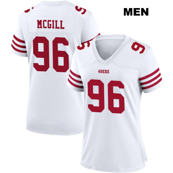 T.Y. McGill Stitched San Francisco 49ers Mens Home Number 96 White Football Jersey