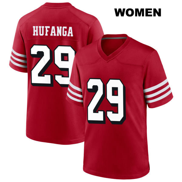 Talanoa Hufanga Alternate San Francisco 49ers Stitched Womens Number 29 Scarlet Football Jersey