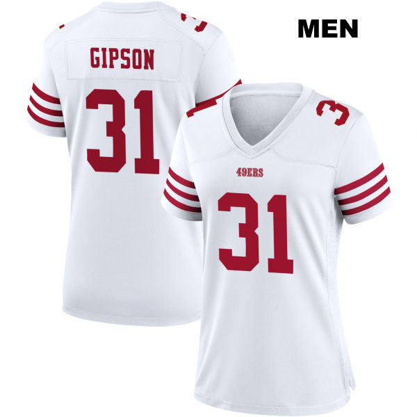 Stitched Tashaun Gipson San Francisco 49ers Mens Home Number 31 White Football Jersey
