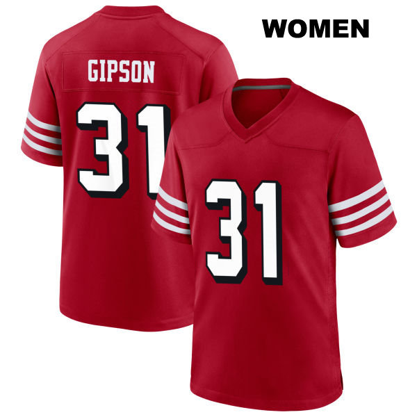 Tashaun Gipson San Francisco 49ers Womens Stitched Number 31 Alternate Scarlet Football Jersey