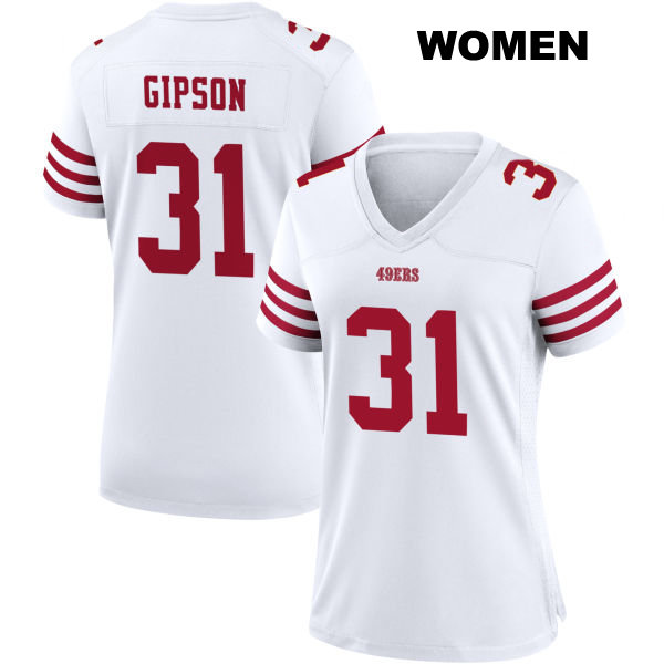 Tashaun Gipson San Francisco 49ers Home Stitched Womens Number 31 White Football Jersey