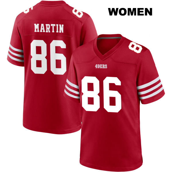 Home Tay Martin San Francisco 49ers Womens Number 86 Stitched Red Football Jersey