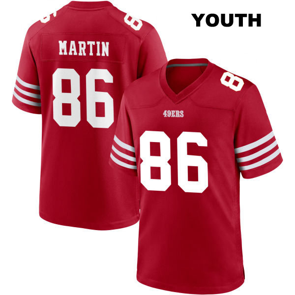 Tay Martin Stitched San Francisco 49ers Youth Home Number 86 Red Football Jersey