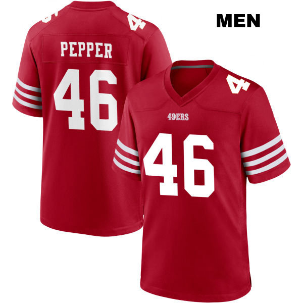 Taybor Pepper Home San Francisco 49ers Stitched Mens Number 46 Red Football Jersey