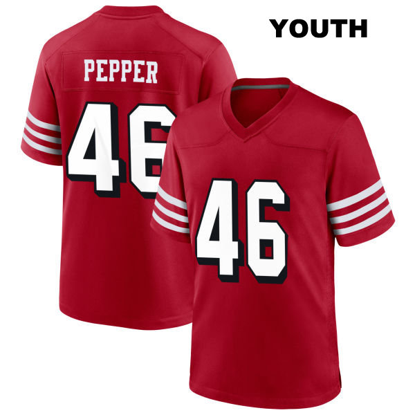 Taybor Pepper San Francisco 49ers Alternate Youth Number 46 Stitched Scarlet Football Jersey