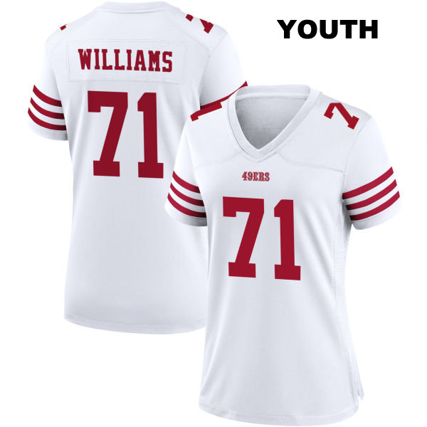 Stitched Trent Williams Home San Francisco 49ers Youth Number 71 White Football Jersey