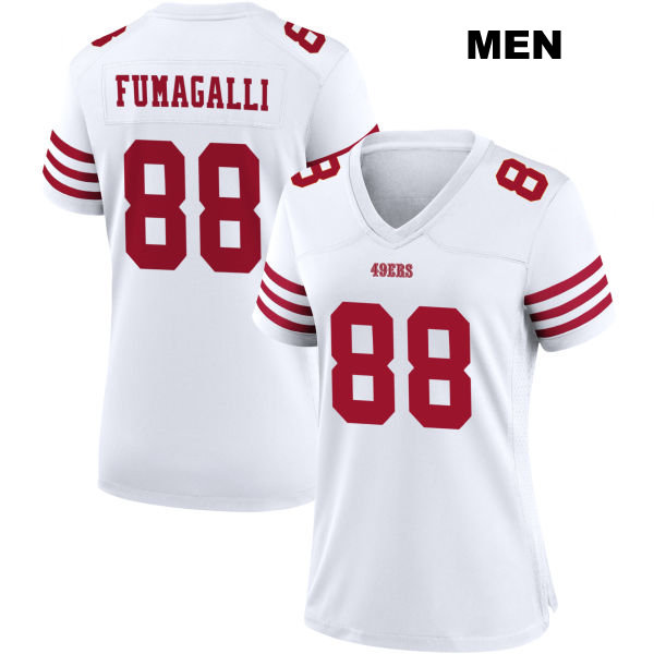 Troy Fumagalli Stitched San Francisco 49ers Mens Home Number 88 White Football Jersey