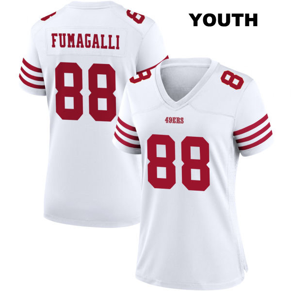 Stitched Troy Fumagalli San Francisco 49ers Home Youth Number 88 White Football Jersey