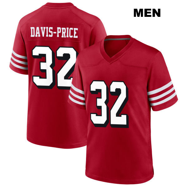 Tyrion Davis-Price Stitched San Francisco 49ers Mens Number 32 Alternate Scarlet Football Jersey