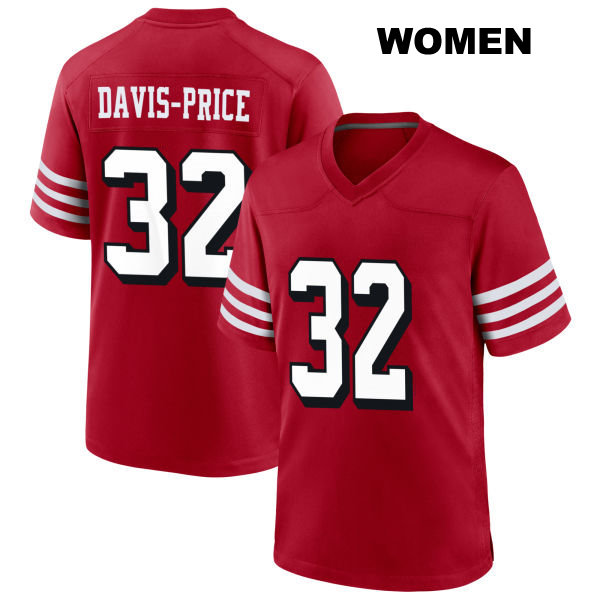 Tyrion Davis-Price San Francisco 49ers Womens Alternate Number 32 Stitched Scarlet Football Jersey