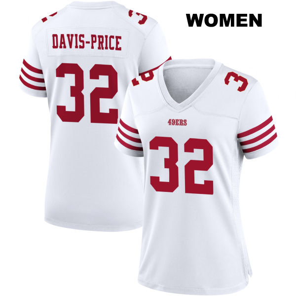 Stitched Tyrion Davis-Price San Francisco 49ers Womens Number 32 Home White Football Jersey