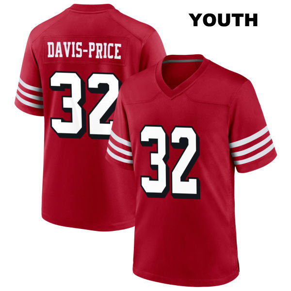 Tyrion Davis-Price Alternate San Francisco 49ers Youth Number 32 Stitched Scarlet Football Jersey