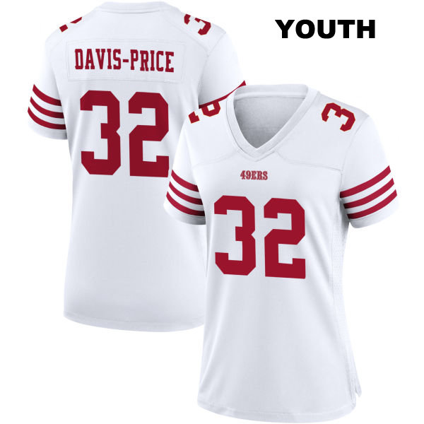 Tyrion Davis-Price San Francisco 49ers Youth Number 32 Home Stitched White Football Jersey
