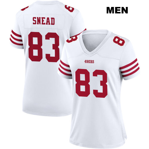 Stitched Willie Snead San Francisco 49ers Mens Number 83 Home White Football Jersey
