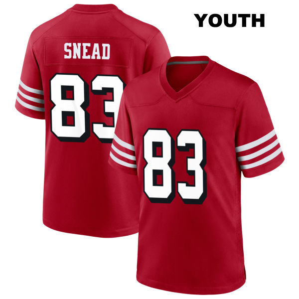 Alternate Willie Snead San Francisco 49ers Youth Number 83 Stitched Scarlet Football Jersey