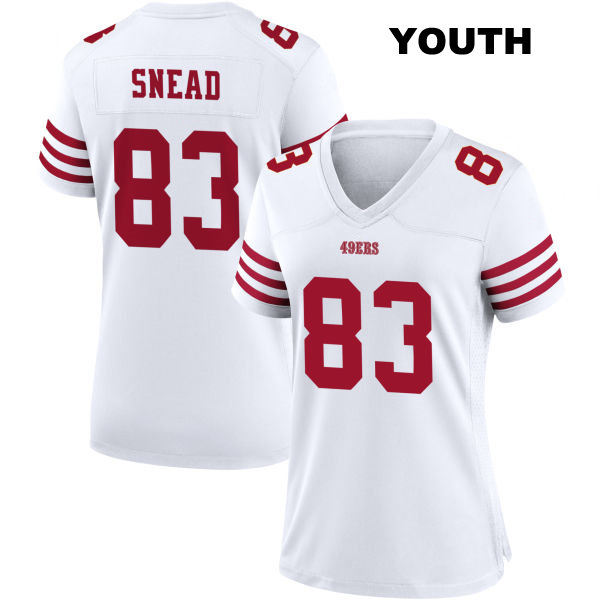 Willie Snead San Francisco 49ers Stitched Youth Home Number 83 White Football Jersey